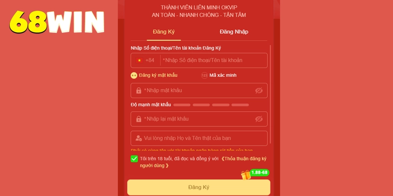 68win ⭐️ Link Vào 68win.com Uy Tín | Tải App 68 win Thưởng +70K 19 3 bước đăng ký 68win bằng mật khẩu